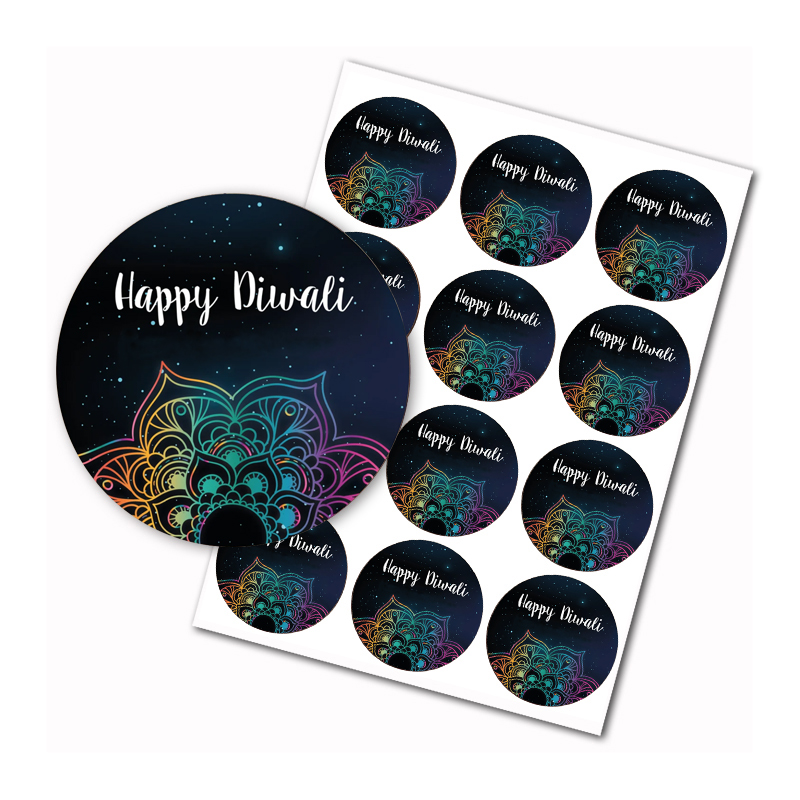 Lighting Decoration For Diwali - Наклейки с надписью Happy Diwali, индийский