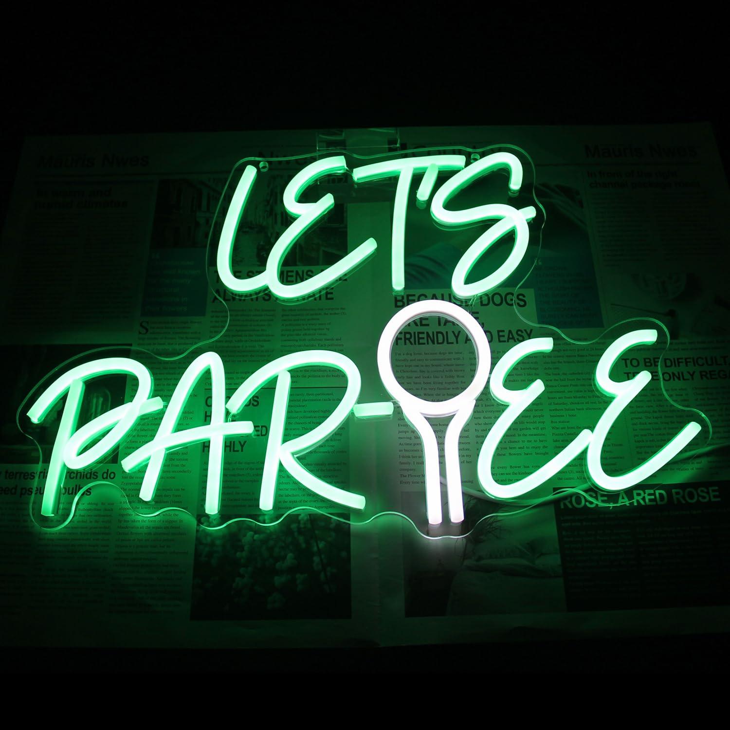Неоновая вывеска Let's Par Tee – обзор и цена Led Lighting Wall Decor