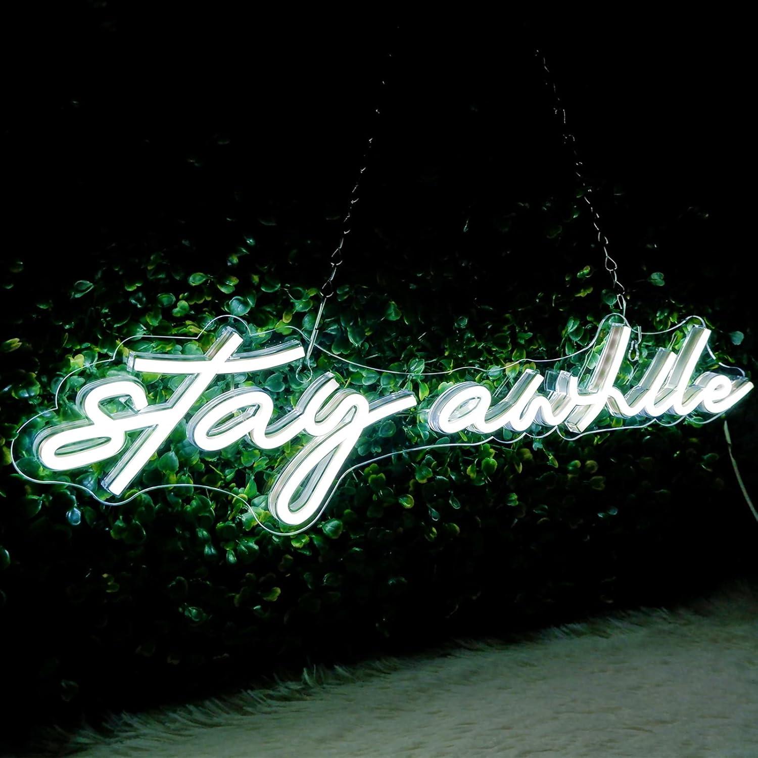 Неоновые вывески Stay Awhile с – обзор и цена Led Lighting Wall Decor