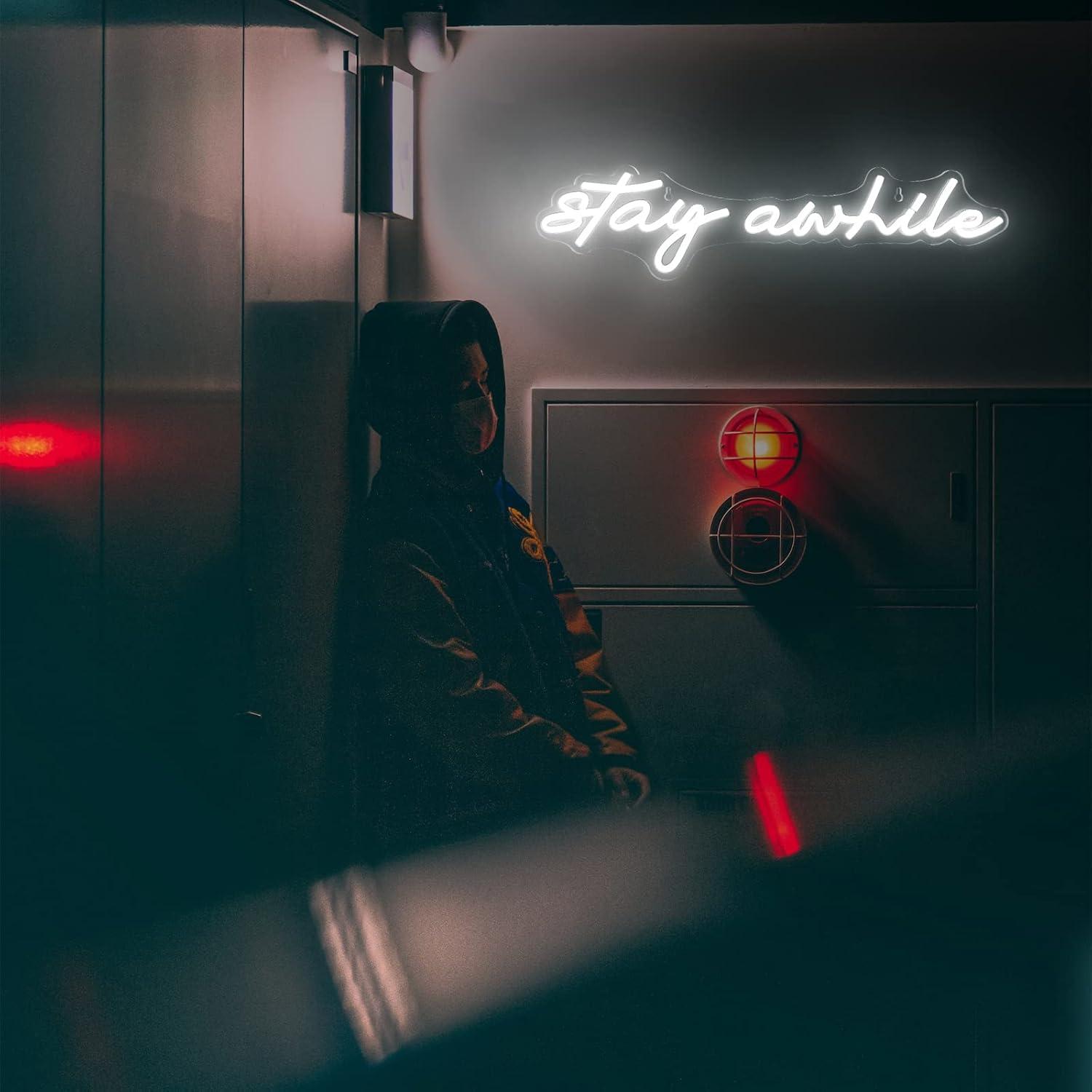 Неоновые вывески Stay Awhile с – обзор и цена Led Lighting Wall Decor