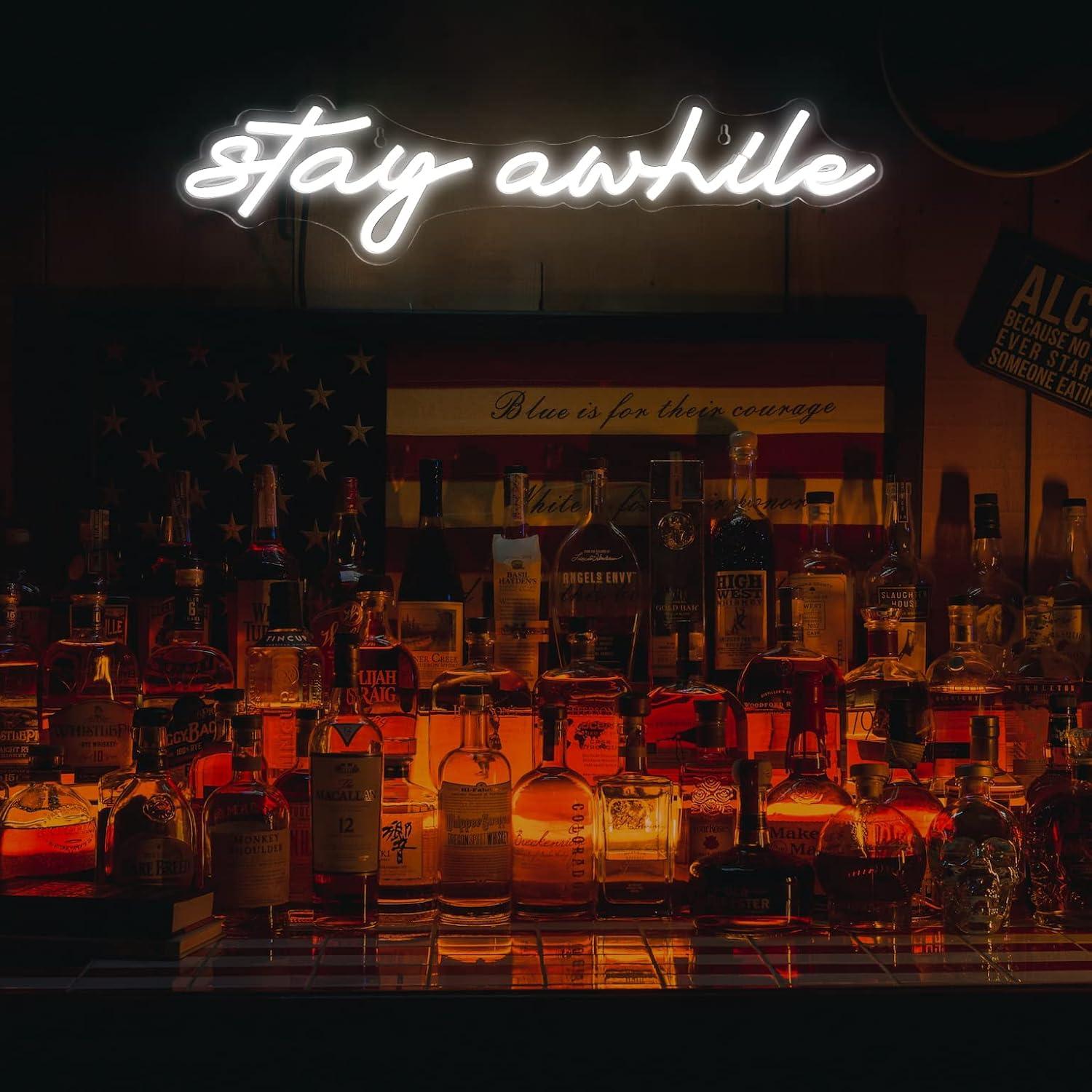 Неоновые вывески Stay Awhile с – обзор и цена Led Lighting Wall Decor