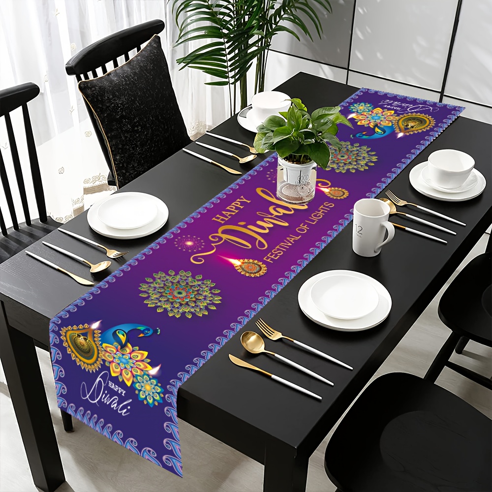 Льняная дорожка на стол для пр – обзор и цена Lighting Decoration For Diwali